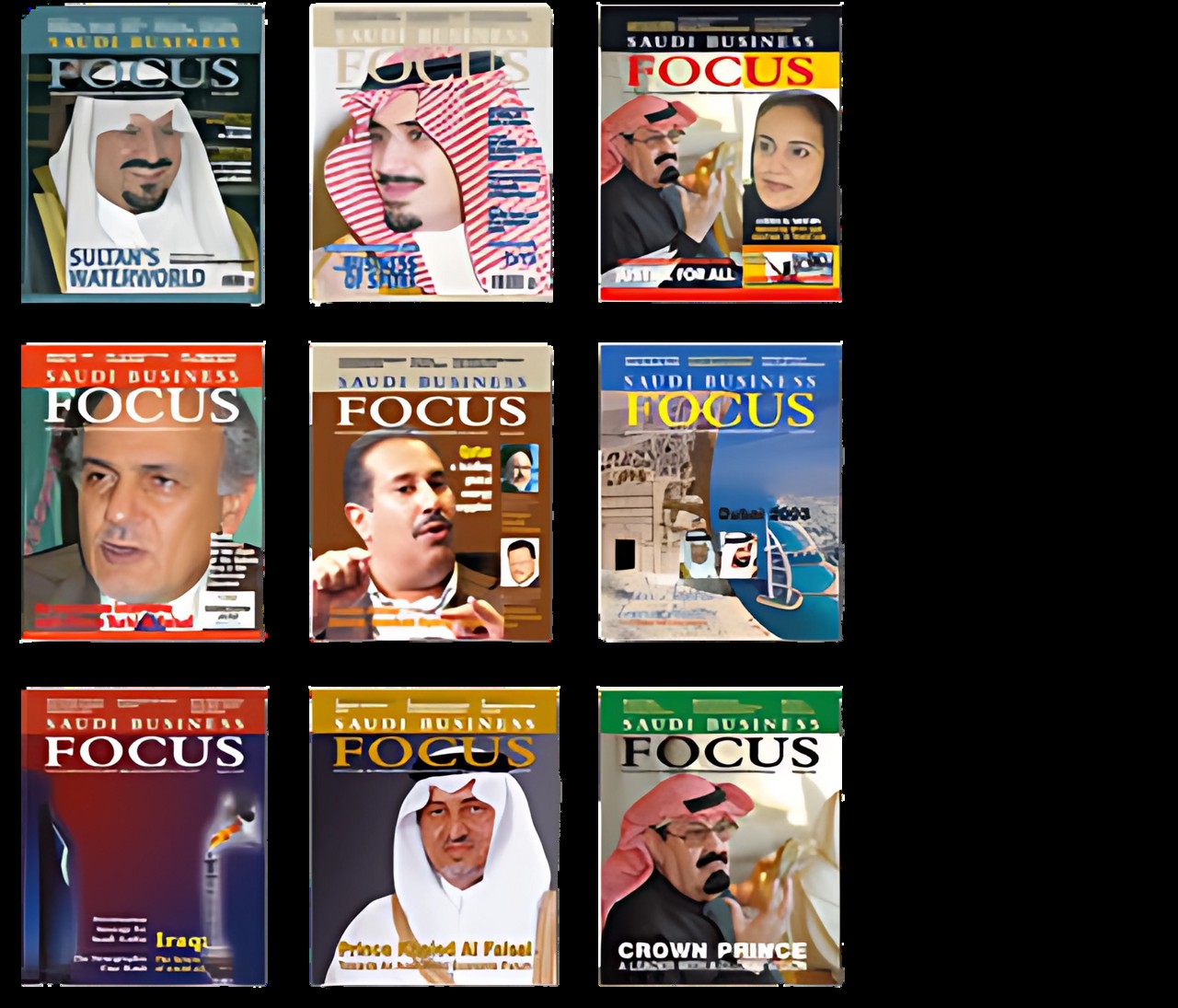 Covers of Saudi Business Focus magazine editions